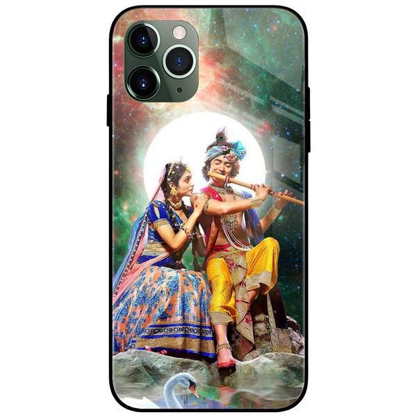 Radha Krishna Universe Glass Case Back Cover