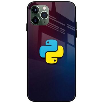 Python Logo Glass Case Back Cover