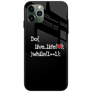Code for Live Life Glass Case Back Cover