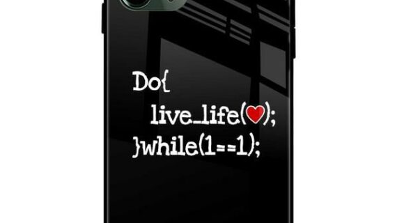 Code for Live Life Glass Case Back Cover