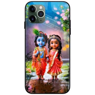 Radha Krishna Baby Cute Glass Case Back Cover