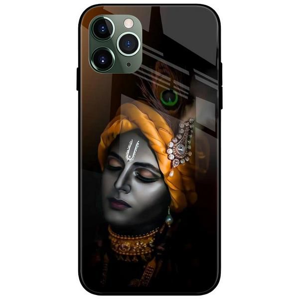 Krishna Calm Face Glass Case Back Cover