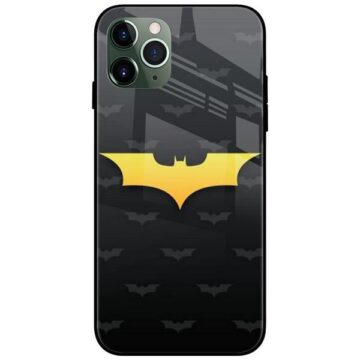 Batman Yellow Logo Glass Case Back Cover
