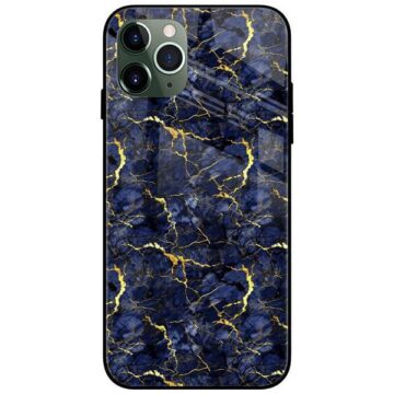 Blue Marble Art Glass Case Back Cover