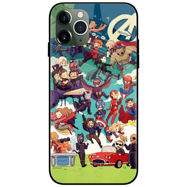 Avengers Kids Fight Glass Case Back Cover