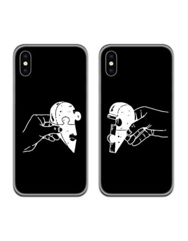 SS-MR-CC-DN-0321 Heart Puzzle Piece Couple Case Back Covers