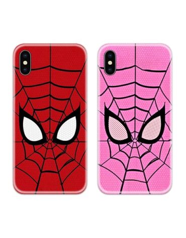SS-MR-CC-DN-0323 Spiderman Mask Couple Case Back Covers