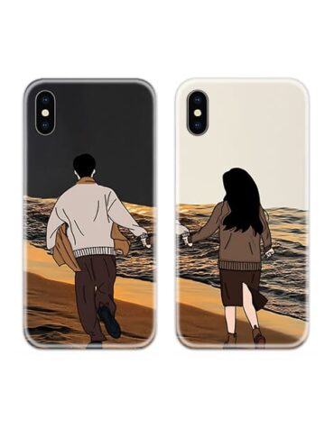 SS-MR-CC-DN-0336 Walking on Beachside Couple Case Back Covers