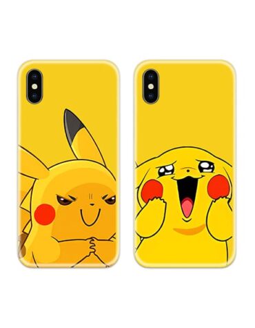 SS-MR-CC-DN-0338 Pikachu Emotion Couple Case Back Covers