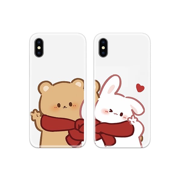 SS-MR-CC-DN-0339 Cute Teddy Couple Case Back Covers