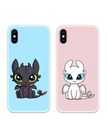 SS-MR-CC-DN-0343 Toothless Dragon Couple Case Back Covers