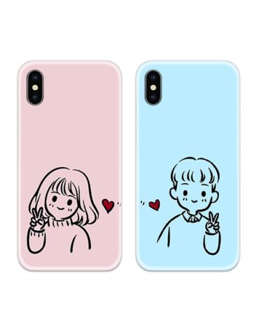SS-MR-CC-DN-0345 Victory Heart Couple Case Back Covers