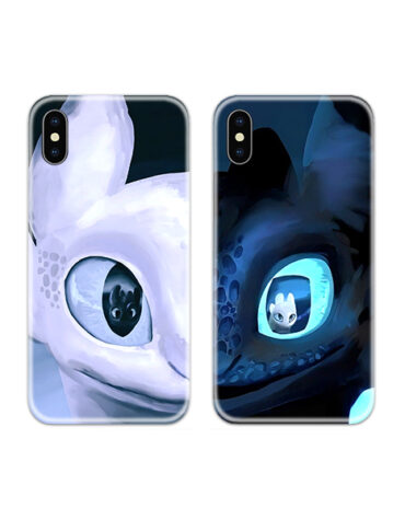 SS-MR-CC-DN-0348 Toothless Dragon Eyes Couple Case Back Covers