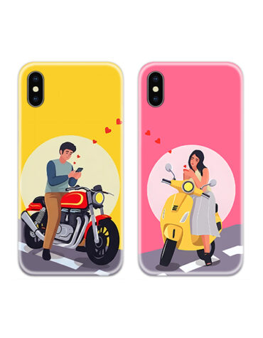 SS-MR-CC-DN-0351 Two Wheeler Couple Case Back Covers