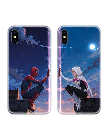 Spiderman Gwen Hands Couple Case Back Covers