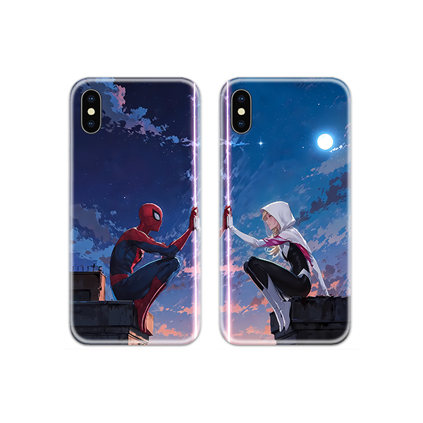 Spiderman Gwen Hands Couple Case Back Covers