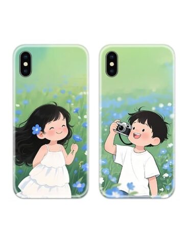 Clicking Her Photo Couple Case Back Covers