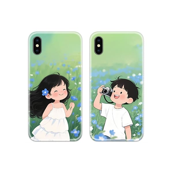 Clicking Her Photo Couple Case Back Covers