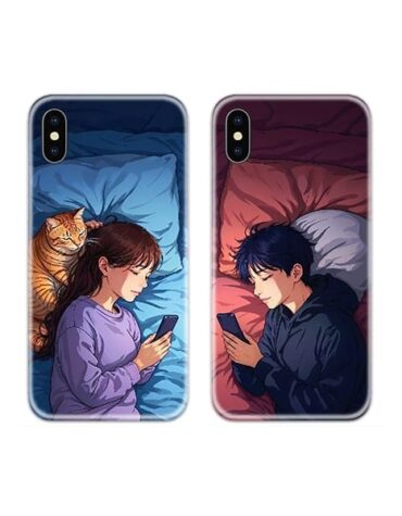Night Chatting Couple Case Back Covers