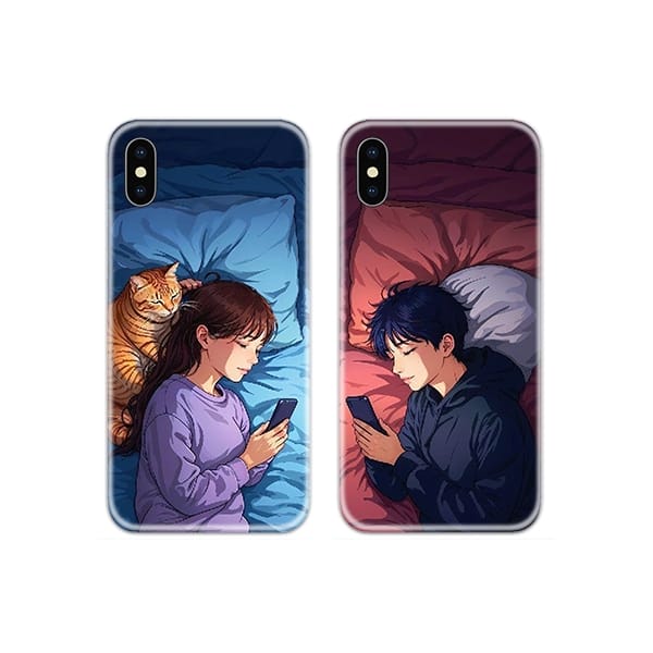 Night Chatting Couple Case Back Covers