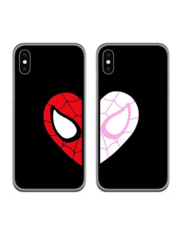 Spiderman Heart Couple Case Back Covers