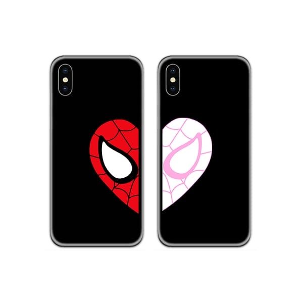 Spiderman Heart Couple Case Back Covers
