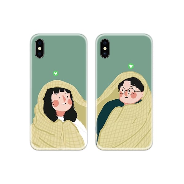 Cozy warm blanket Couple Case Back Covers