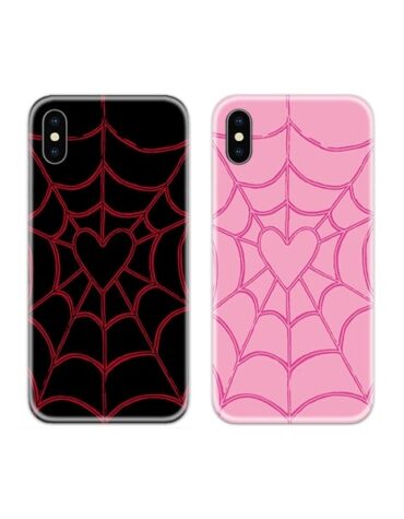 Spiderman Heart web Couple Case Back Covers