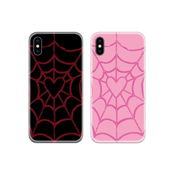 Spiderman Heart web Couple Case Back Covers