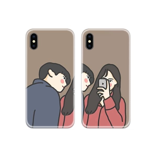 Lockscreen Couple Case Back Covers