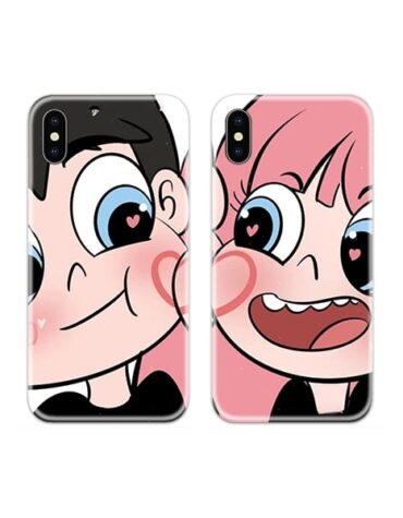 Heart cheek marks Couple Case Back Covers