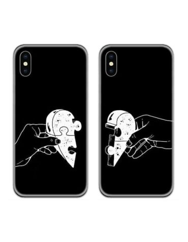 Puzzle Piece Couple Case Back Covers