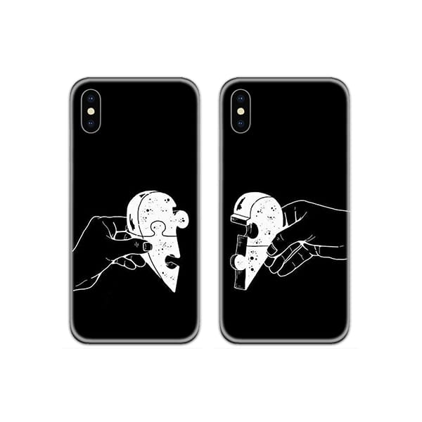 Puzzle Piece Couple Case Back Covers