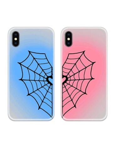 Black and Pink web Couple Case Back Covers