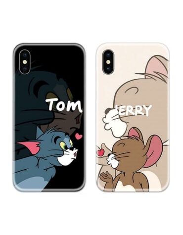 Flying Kiss Tom and Jerry Couple Case Back Covers