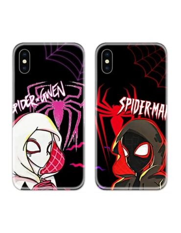 Spidey and Gwen Logos Couple Case Back Covers