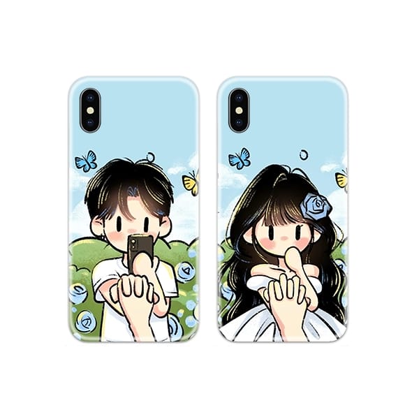 Boy Takes Photo of Shy Girl Couple Case Back Covers