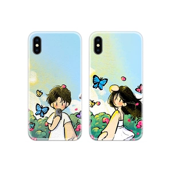 Boy Takes Photo of Girl Couple Case Back Covers