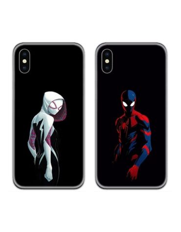Spidergirl and Spiderman Couple Case Back Covers