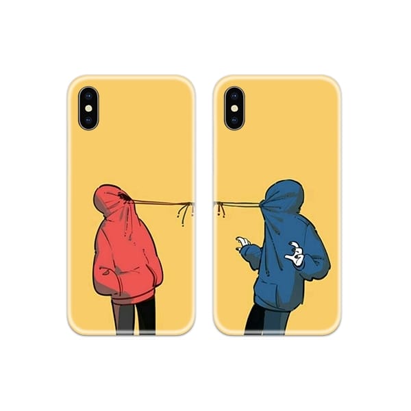 Hoodies Tied Couple Case Back Covers