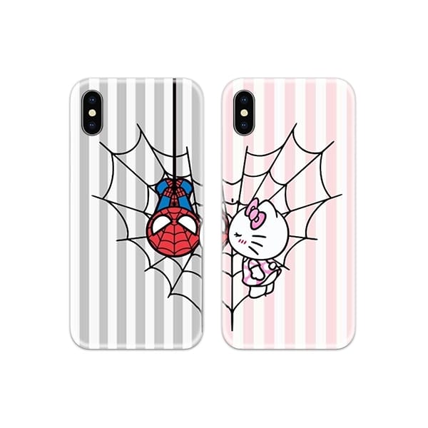 Spiderman and Kitty Couple Case Back Covers