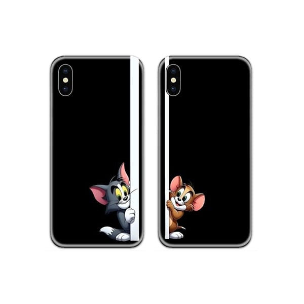 Tom and Jerry peeking Couple Case Back Covers